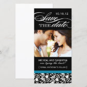 Damask Save the Date Foto Cards (Vorne/Hinten)