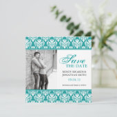 DAMASK SAVE THE DATE FOTOKARTEN (Stehend Vorderseite)