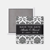 Damask Save the Date Hochzeitskündigung Magnet (Vorderseite/Rückseite)