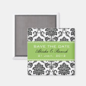 Damask Save the Date Hochzeitskündigung Magnet (Vorderseite/Rückseite)