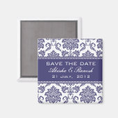 Damask Save the Date Hochzeitskündigung Magnet (Vorderseite/Rückseite)