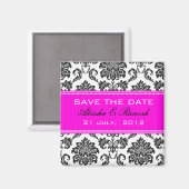 Damask Save the Date Hochzeitskündigung Magnet (Vorderseite/Rückseite)