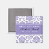 Damask Save the Date Hochzeitskündigung Magnet (Vorderseite/Rückseite)