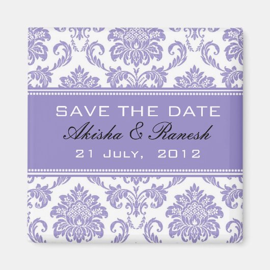 Damask Save the Date Hochzeitskündigung Magnet (Vorne)