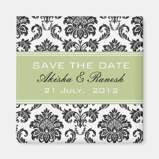 Damask Save the Date Hochzeitskündigung Magnet (Vorne)