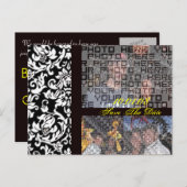 Damask Save the Date IHRE Fotos wählen Schriftart  Ankündigungspostkarte (Vorne/Hinten)