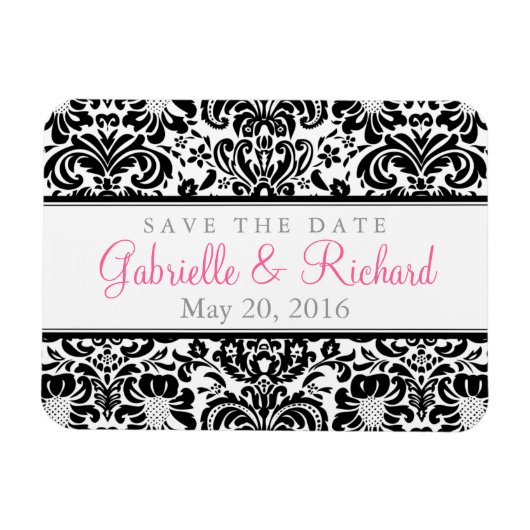 Damask Save the Date Magnet (Horizontal)