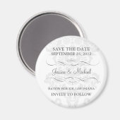 Damask Save the Date Magnet (Vorderseite/Rückseite)