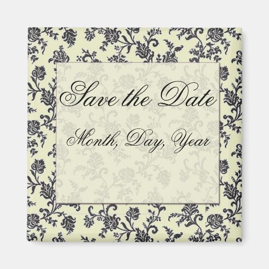 Damask Save the Date Magnet (Vorne)