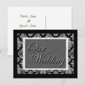 Damask Save the Date Postkarten (Vorne/Hinten)