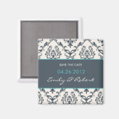 Damask Save the Date Wing-Magnet Magnet (Vorderseite/Rückseite)