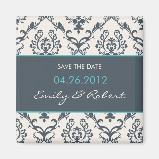 Damask Save the Date Wing-Magnet Magnet (Vorne)