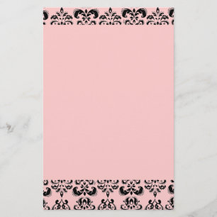 DAMASK, schwarz und rosa Briefpapier