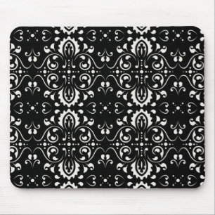 Damask - (schwarz und weiß) mousepad