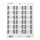 Damask Schwarz-Weiß-Hochzeit Adressaufkleber (Vorne)