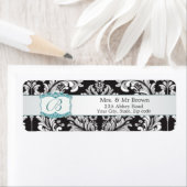 Damask Schwarz-weiß Monogram B Wedding Avery (Insitu)