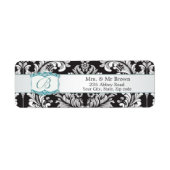 Damask Schwarz-weiß Monogram B Wedding Avery (Vorne)