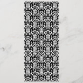 Damask Schwarz-weiß, rote Rose Wedding Menu Menükarte (Rückseite)