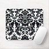 Damask Schwarz-weißer eleganter Computer-Maus-Pad Mousepad (Mit Mouse)