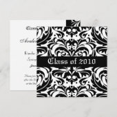 Damask Scroll Class of Abschluss Invitation Einladung (Vorne/Hinten)