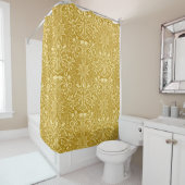Damask seamless pattern repeating background. Gold Duschvorhang (Beispiel)