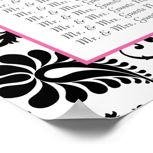 Damask Seating Chart Tischnummern - Alphabetisch Poster (Ecke)