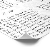 Damask Seating Chart Tischnummern - Alphabetisch Poster (Ecke)
