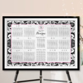 Damask Seating Chart Tischnummern - Alphabetisch Poster