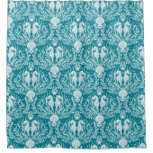 Damask-Seepferde Meeresleben Küstenmuster Duschvorhang (Vorderseite)