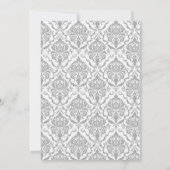 Damask silber 40. Geburtstag Einladung (Rückseite)