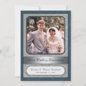 Damask Silver (25. Jubiläum) Party Einladung (Vorderseite)