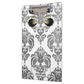 Damask Silver Gold Makeuyes Lashes Personalisiert Klemmbrett (Links)