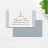 Damask Silver Grau mit Cross FAVOR CARD (Schreibtisch)