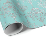 Damask Silver Gray Royal Metallic Aqua Blu Geschenkpapier<br><div class="desc">Glam und Chic Wrapping Paper für viele Anlässe wie Geburtstag,  Jubiläum,  Hochzeit,  Brautparty,  neue Arbeit,  neue Zuhause,  Corporate Party,  Ruhestand Party,  neues Baby..</div>