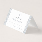 Damask Silver Grey First Communion Religious Cross (Vorderseite)