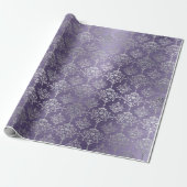 Damask Silver Lila Plum Royal Ornament Formal Geschenkpapier (Ungerollt)