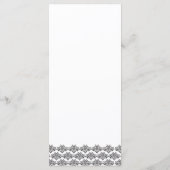 Damask Simplicity Gray Pink Wedding Menu Menükarte (Rückseite)