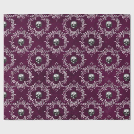 Damask Skull Geschenkpapier (Flach)