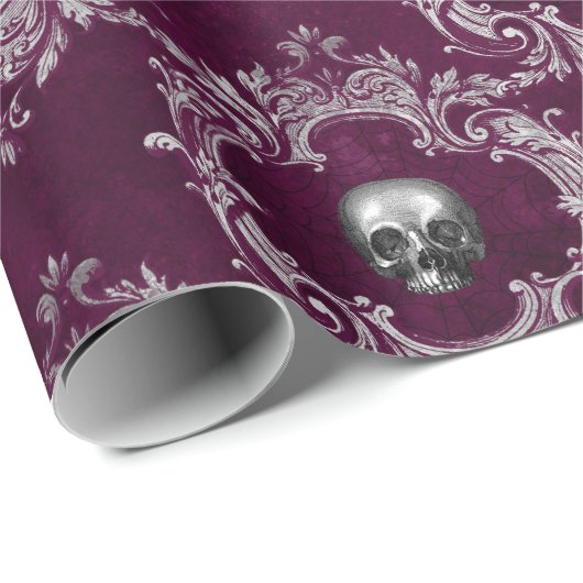 Damask Skull Geschenkpapier (Rolleneckpunkt)