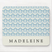 Damask Soft Blue Mousepad (Vorne)