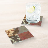 Damask Sparrow Glasuntersetzer (Schrägansicht)