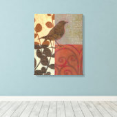 Damask Sparrow Leinwanddruck (Insitu (Holzboden))