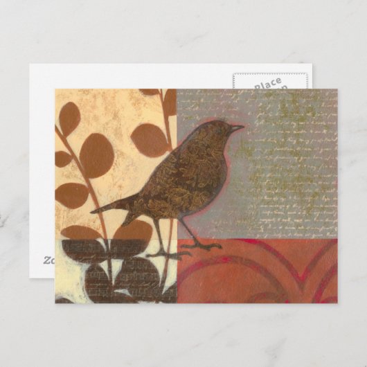 Damask Sparrow Postkarte (Vorne/Hinten)