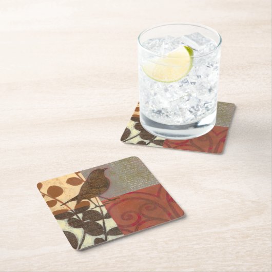 Damask Sparrow Rechteckiger Pappuntersetzer (Vor Ort)