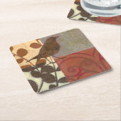 Damask Sparrow Rechteckiger Pappuntersetzer (angewinkelt)