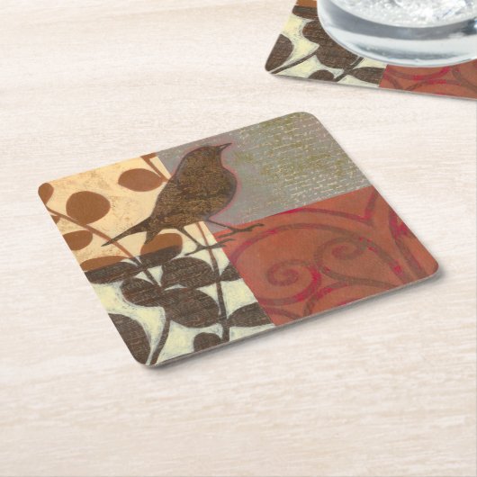 Damask Sparrow Rechteckiger Pappuntersetzer (angewinkelt)