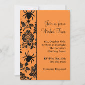 Damask Spider Halloweeneinladung Einladung (Vorderseite)