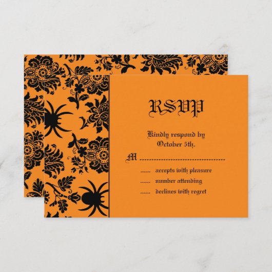 Damask Spider UAWG RSVP Karte (Vorne/Hinten)