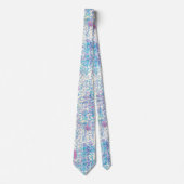 Damask Spring Blue Floral Pattern Krawatte (Vorderseite)