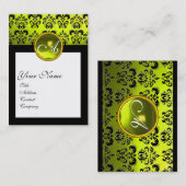 DAMASK SQUARE MONOGRAM, gelber Topaz Visitenkarte (Vorne/Hinten)
